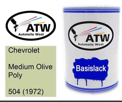 Chevrolet, Medium Olive Poly, 504 (1972): 500ml Lackdose, von ATW Autoteile West.